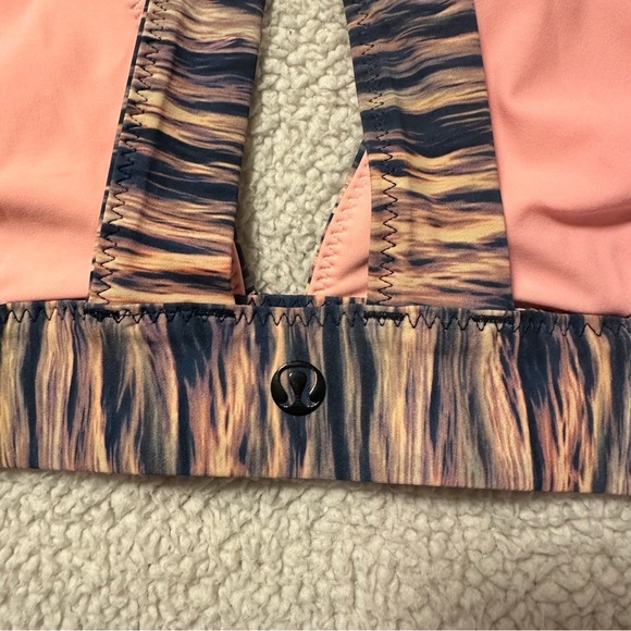 Lululemon Shanti Surf Crossback Top Bikini Bottoms Pink Blue Dream Waves Print - Picture 6 of 14